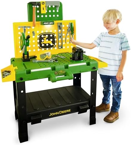 John Deere Kids Workbench, Power Tools Workshop - 39 Pieces - Ages 5+