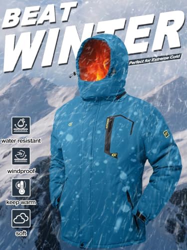 QPNGRP Mens Waterproof Ski Snowboard Jacket Winter Windproof Snow Coat