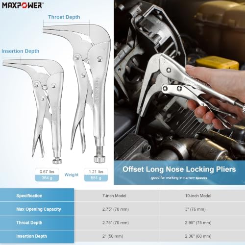 MAXPOWER 11-Piece Locking Pliers Set for Welding Fabrications with Tool Bag