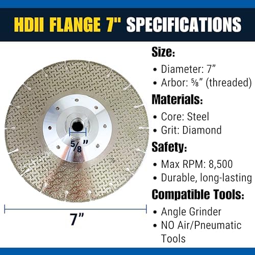 Bad Dog Tools 7" Flange HDII Multipurpose Flush Cut/Grind Diamond Wheel