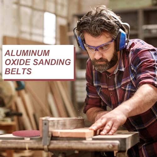 Blulu 66 Pieces 4 x 36 in Sanding Belts and 6 in Self-Adhesive Discs Set