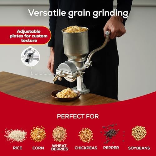 Corona Manual Grain Mill, Molino para Moler Maiz, Cast Iron Grinder