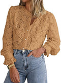 PRETTYGARDEN Women's Fall Trendy Long Sleeve Lace Tops