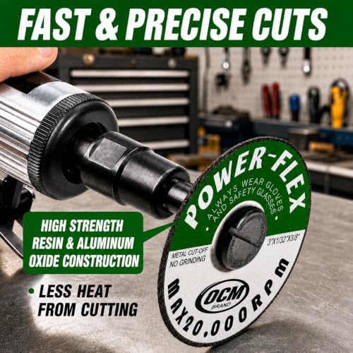 50 Pack - Cut Off Wheels 3 Inch x 1/32 Inch x 3/8 Inch for Cutting All Steel and Ferrous Metals.