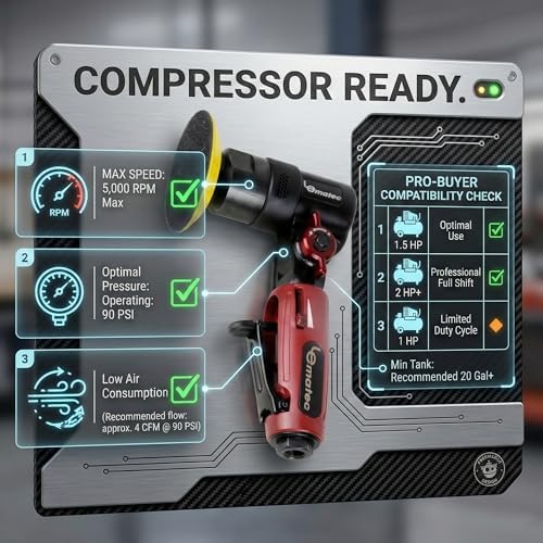 LE LEMATEC 3" Flexible Head Air Sander & Polisher for Auto Body Detailing