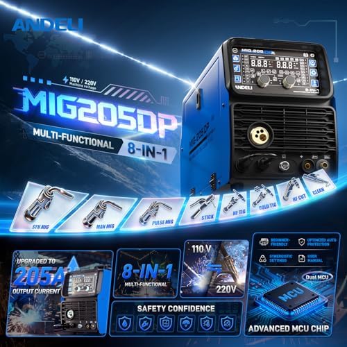 ANDELI Multiprocess MIG Welder,Plasma Cutter Welder Combo for 110V/220V