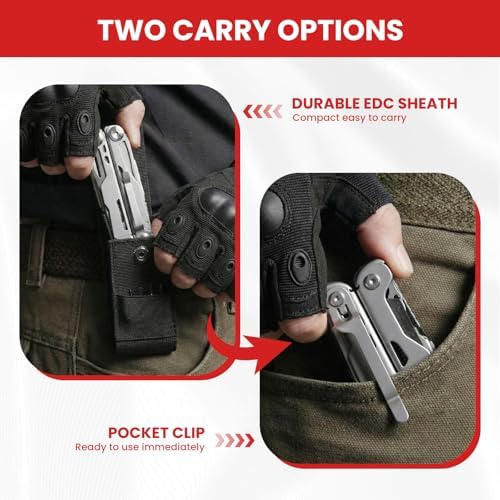 29-in-1 Multitool Pliers, Full-size, EDC Knife, Stainless Steel