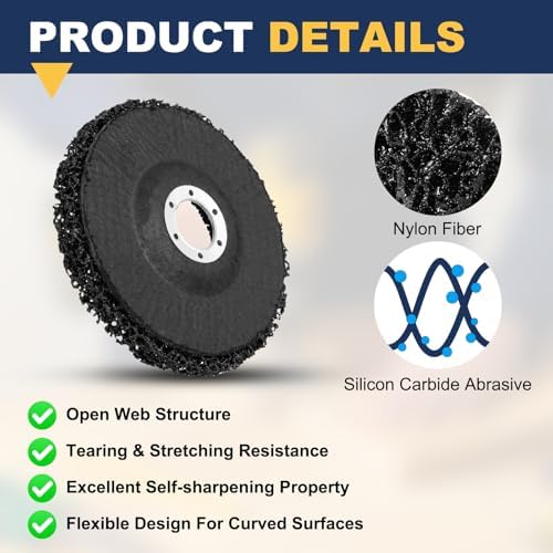 10Pcs 4" x5/8"(Arbor) Paint Stripper Discs for Angle Grinder Black
