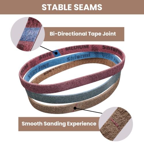 1x30 Non Woven Surface Conditioning Sanding Belts, 3 Pack