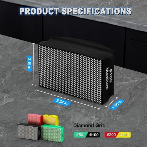 Diamond Polishing Pads, 4PCS Professional Grade & Long Lasting Diamond Pads for Concrete, Ceramic, Stone, Marble Surface Grinding and Polishing