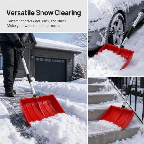 Compact Snow Shovel for Trunk Emergency, Detachable for SUV & Car (Blue)
