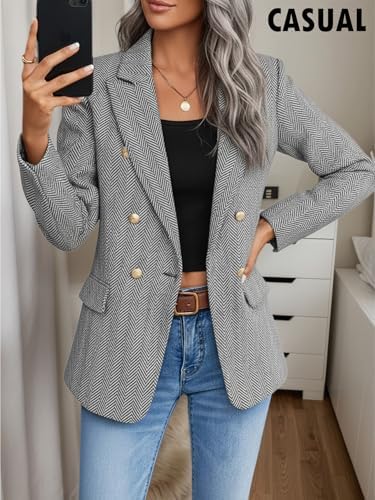 Mina Self 2026 Women's Fall Tweed Blazer Plaid Jacket Business Casual Coat