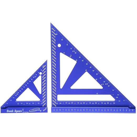 iGaging Bench Square 4" & 7" (Aluminum, Set), Tri Square Set, #36-BS-47-A