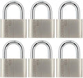 J45 keyed Alike Padlocks, Heavy Duty Stainless Steel Shackle Lock, 18 Keys, Waterproof and Rustproof Storage, Warehouses, Garage, Outdoors, 6-Pack