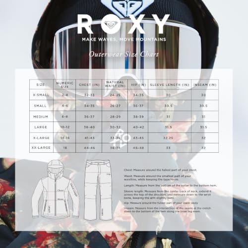 Roxy Women's Nadia Ski Pant – 10K Waterproof, Insulated, PFAS-Free, Adjustable Waist & Snow Gaiters