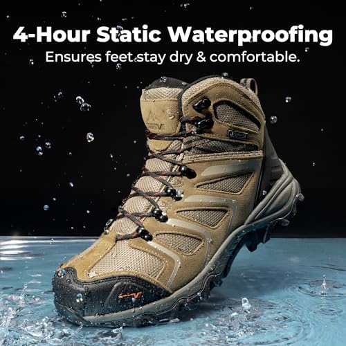 NORTIV 8 Waterproof Steel Toe Work Boots for Men