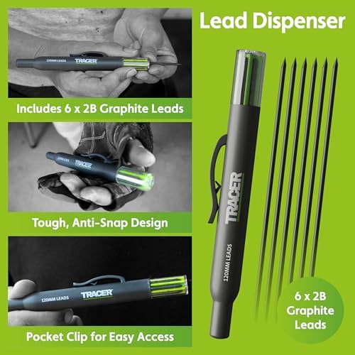 Tracer 8 Piece Construction Marker Kit - Carpenter Pencil Set