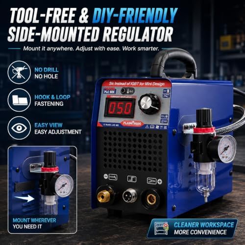 50A Plasma Cutter Machine,110V/220V Dual Voltage,1/2 Inch Clean Cut Plasma Cutting Machine, IGBT Inverter LED Display,Metal Cutting Machine for Steel, Stainless Steel, Aluminum & Copper, DIY