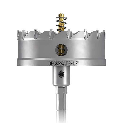 3-1/2" TCT Hole Saw for Hard Metal, Heavy Duty 90mm Tungsten Carbide Tipped Hole Cutter with Spring-Loaded Pilot Drill Bit for Stainless Steel, Metal, Iron, and Plastic.
