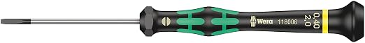 Wera 2035/6 A Kraftform Micro Slotted/Phillips Electronics Screwdriver Set and Rack, 6-Pieces