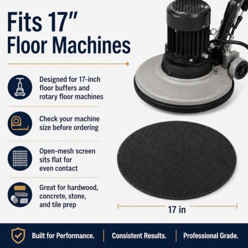 17 Inch Sanding Screen Discs, 80 Grit for Floor Prep, 10 Pack