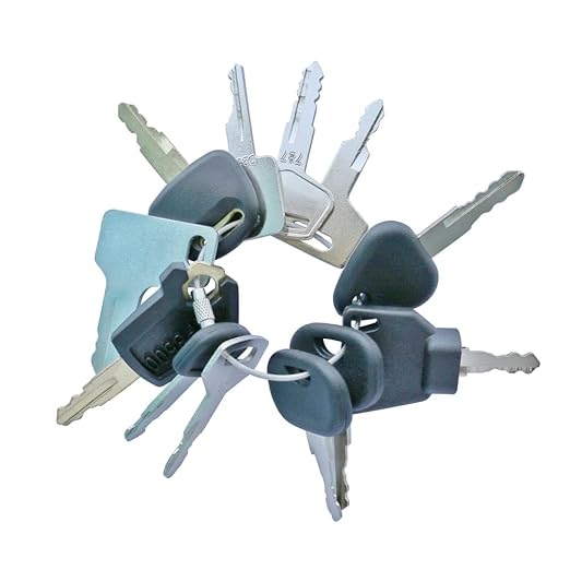 12 Heavy Construction Equipment Ignition Keys Set for Caterpillar Case Komatsu JD JCB Bobcat Takeuchi Yanmar