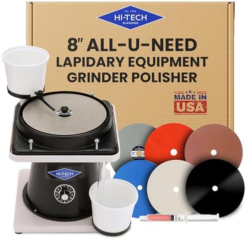Hi-Tech Diamond 8" All-U-Need Lapidary Machine, Rock Polishing Kit