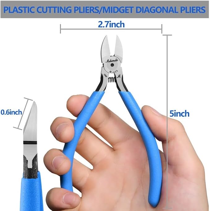 Wire Cutters 6 Pack, 5" Flush Cutters for Electronic Component, CR-V Side Cutters, Diagonal Cutters for Crafting, Flush Cut Pliers for Jewelry Making, Plastic, Soft Copper Wire, Floral