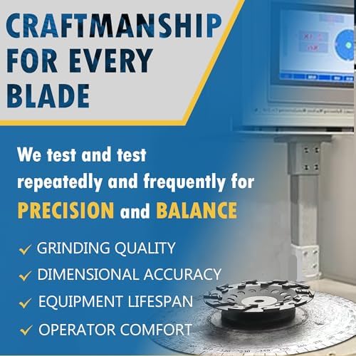 7" PCD Grinding Wheel for Epoxy, Glue, Mastic Removal, 6 PCD Segments