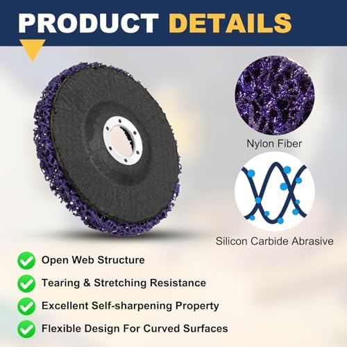 5Pcs 4" x5/8"(Arbor) Paint Stripper Discs for Angle Grinder Purple