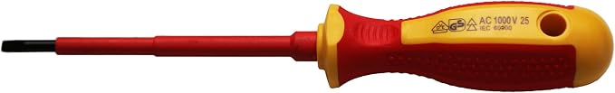 TMAX 1000V VDE Insulated Electrician Magnetic Screwdriver, 4mm (5/32") Flat