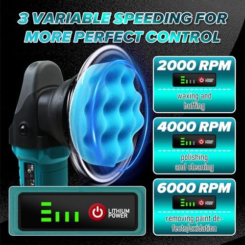 Cordless Buffer Polisher for Makita 18V Battery, 5 Inch Car Polisher