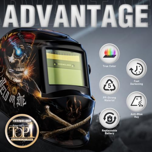 YESWELDER Auto Darkening Welding Helmet 1/1/1/1 True Color, LYG-L600A