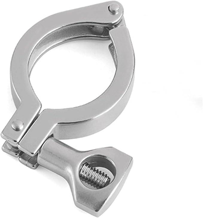 Stainless Steel 304 Heavy-Duty Single Pin Tri-Clamp with Wing Nut and Silicone Gasket， Design for Ferrule TC(1.5" Tri-clamp+Silicone Gasket) (1.5 Inch Tri clamp Size: 10 Pack)
