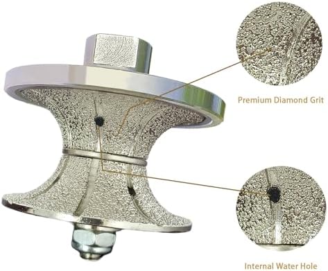 V40J 1-1/2 inch Diamond Full Bullnose Profile Wheel Diamond Hand Profiler Router Bit Wheel with 5/8-11 Thread for Grinder Polisher Granite Marble Concrete and Countertop Edge Shaping