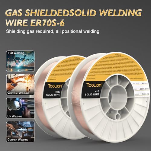 TOOLIOM ER70S-6 0.030" Mild Steel MIG Welding Wire 10LB 2PCS