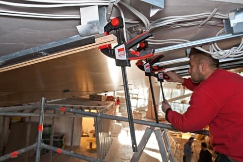 BESSEY EZS Series 12. in Trigger Style Clamp, EZS30- 445 lb Clamping Force - Fast Acting One Hand Woodworking Clamps for Wood working, Carpentry, Home Improvement, DIY, Construction Projects