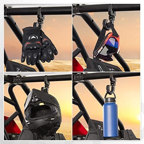 KEMIMOTO Aluminum UTV Hanger Headset Helmet Hook Fits 1.6"-2" Roll Bar