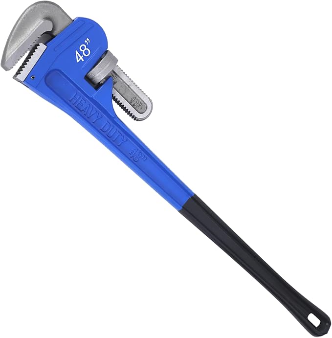 Gisafai 48" Straight Heavy Duty Pipe Wrench Set Plumber Adjustable Water Alloy Steel Grip Plumber's Wrench Plumbing Tools, Blue