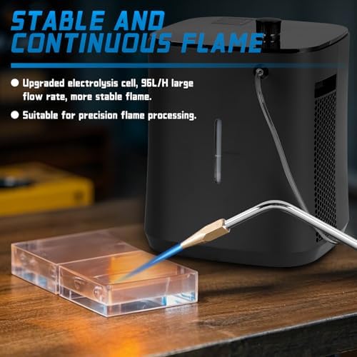 Digital Acrylic Flame Polisher 96L/H Touch Screen Flame Polishing Machine Oxygen Hydrogen Water Welder for Acrylic Polishing, Silver Jewelry Repairing, Glass 110V