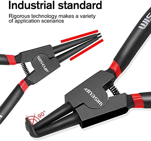 WISEUP 4PCS Snap Ring Pliers Set With 225pcs Retaining Ring Set