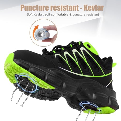 Hogent Steel Toe Shoes for Men Women - Non Slip & Lightweight Work Shoes
