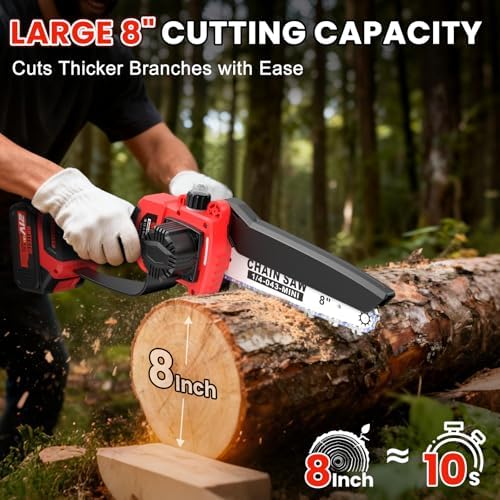 2-in-1 Cordless Pole Saw, 8 Inch Mini Chainsaw, 6.6-Ft Electric Pole Saws