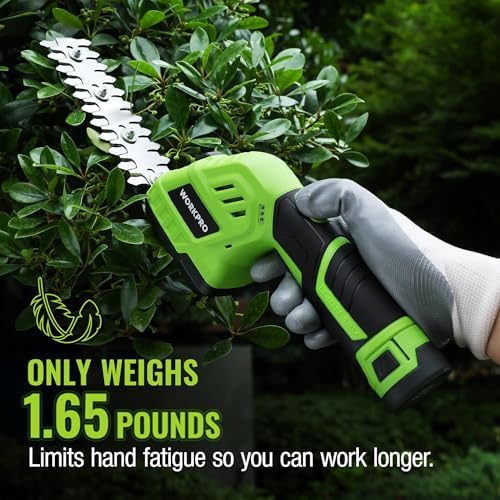 WORKPRO 12V Cordless Grass Shear & Shrubbery Trimmer with Battery & Charger