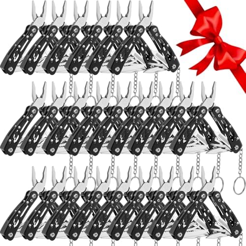 Lasnten 24 Pcs Multitool Pliers, Stainless Steel Foldable Mini Tool,Black