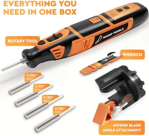 Sharp Pebble Cordless Lawn Mower Blade Sharpener – Lawnmower Sharpening Kit