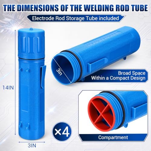 Blulu 5 Pcs Electrode Rod Storage Tube Kit