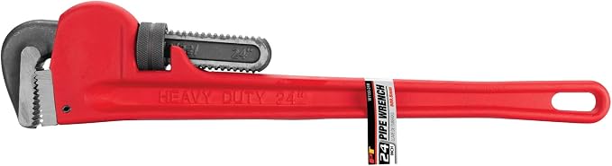 Performance Tool W1133-24B 24 in. Adjustable Pipe Wrench | Precision milled drop-forged steel jaws. Protective red enamel finish. Heavy duty plumbing wrench