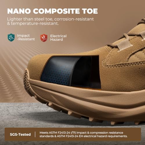 NORTIV 8 Men's Composite Toe Work Boots with Wide Toe Box