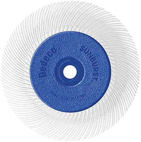 Dedeco Sunburst Radial Bristle Disc 1 Pack - 6 1/2" Curved - 1/2" Arbor - White 120 Grit (Medium) - Aluminum Oxide for Polishing & Finishing
